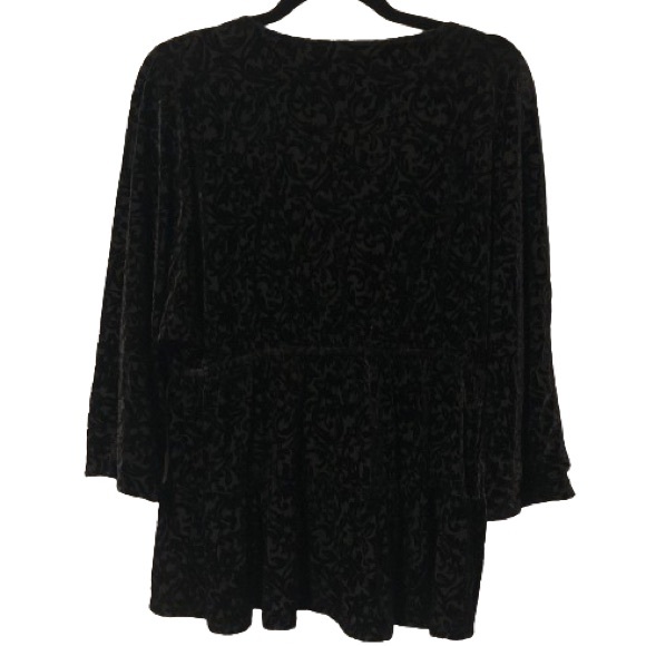 Anthropologie Aleksa Burnout Black Velvet Top Size L EUC - Picture 5 of 8